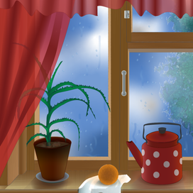 Дождь за окном