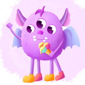 Фиолетовый монстрик