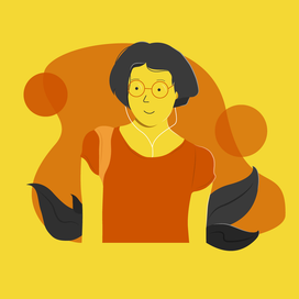 девушка в теплых оттенках.