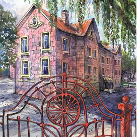 Желто-розовый дом.