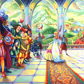 Иллюстрация (разворот) к сказке "Король Дроздобород"