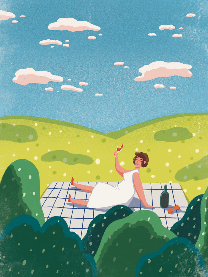 девушка на пикнике