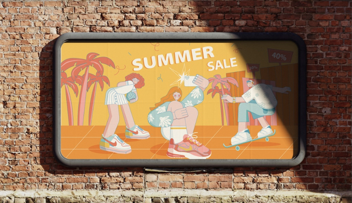 рекламный баннер выполненый в рамках задания для Skillbox