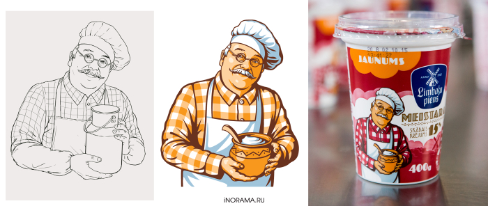 Мужчина со сметаной. Для Limbažu piens.