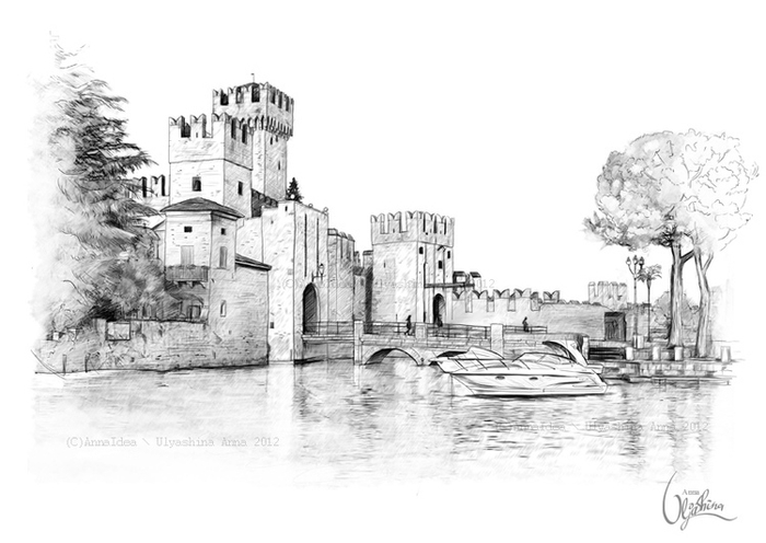ЗАМОК НА ВОДЕ. ИТАЛИЯ