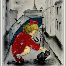 Котенок под дождем