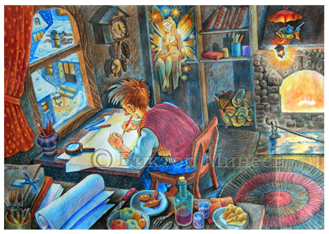 в мастерской иллюстратора