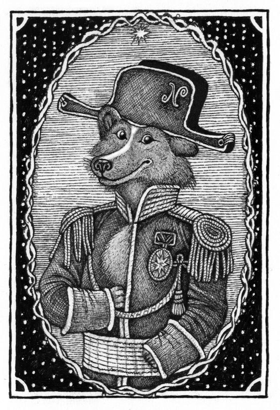 Недопёсок Наполеон III. рисунок для обложки.