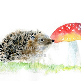 Ёжик и мухомор