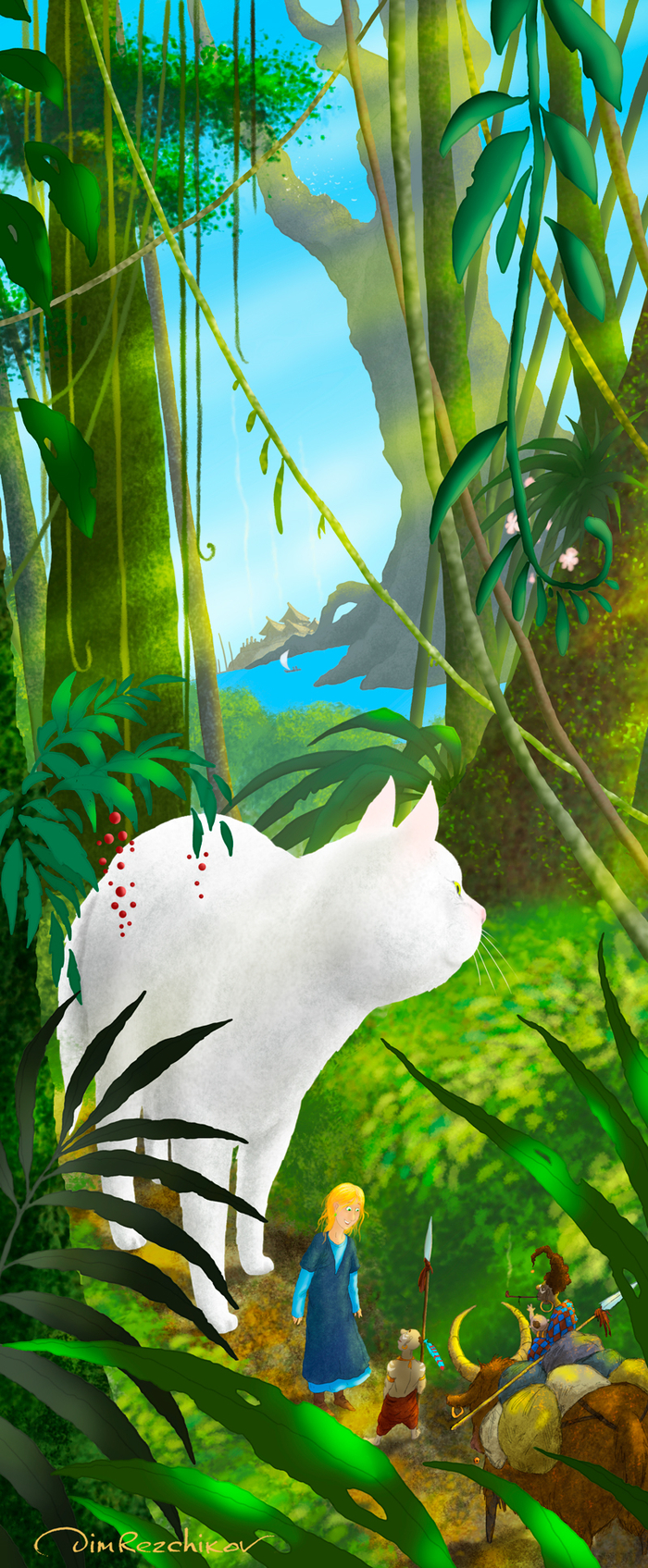  Зеленое на голубом )