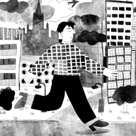 Иллюстрации в технике трафарет