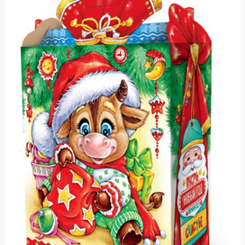 Новогодняя коробка. год быка