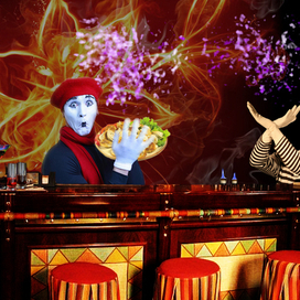 Коллаж "Фокусы в кафе"