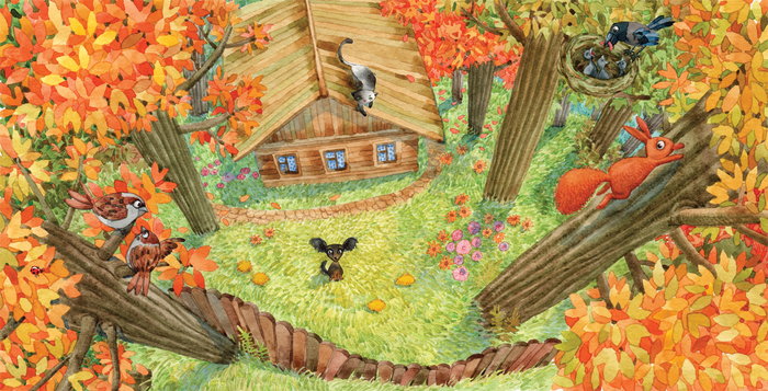 на дачке живет небольшая собачка