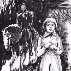 Иллюстрация к книге М.Козыревой Девочка перед дверью