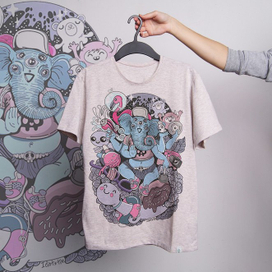 Ганеша, принт на футболку