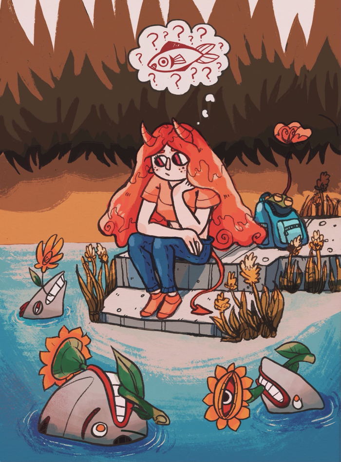 Девочка и рыбы