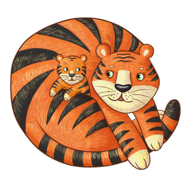 Пазл "Тигрица с тигренком"