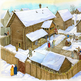 Новгородская усадьба 13 век.