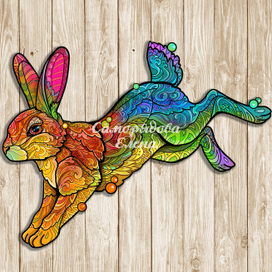 Кролик. Иллюстрация для пазла 