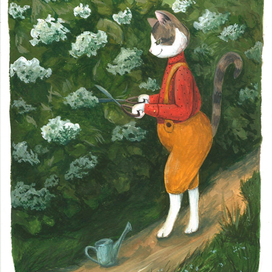 Кот-садовод