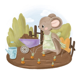 Мышонок садовод 