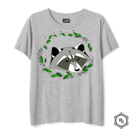 Принт для футболки.Енот. Серия "Дикие"