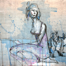 Девушка и кошка