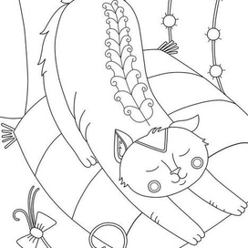 Котик - раскраска