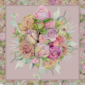 Акварельный букет(дизайн платка) Slava Zaitsev