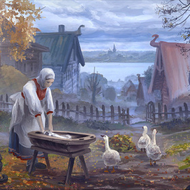 Золушка - За работой