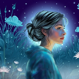 Девушка среди цветов