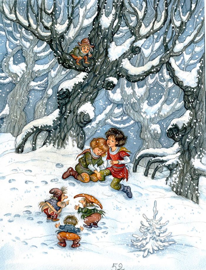 АстридЛиндгрен "Рони ,дочь разбойника" тушь,перо,акварель 2014