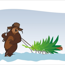 Медведь и елка