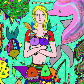 Девушка с рыбами