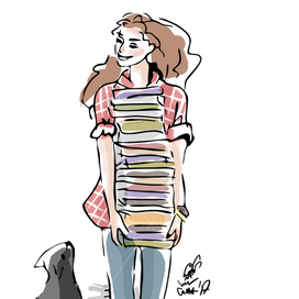 Девушка с книгами