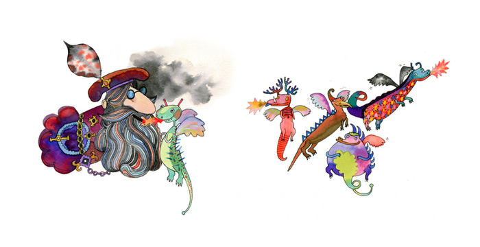 "Vaivorykste, Eolo juros pirate". Персонажи