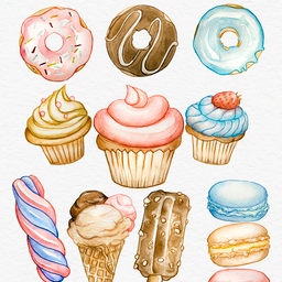 Акварельные сладости