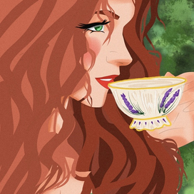 Девушка с чашкой