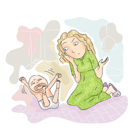 Мама  и плачущий малыш