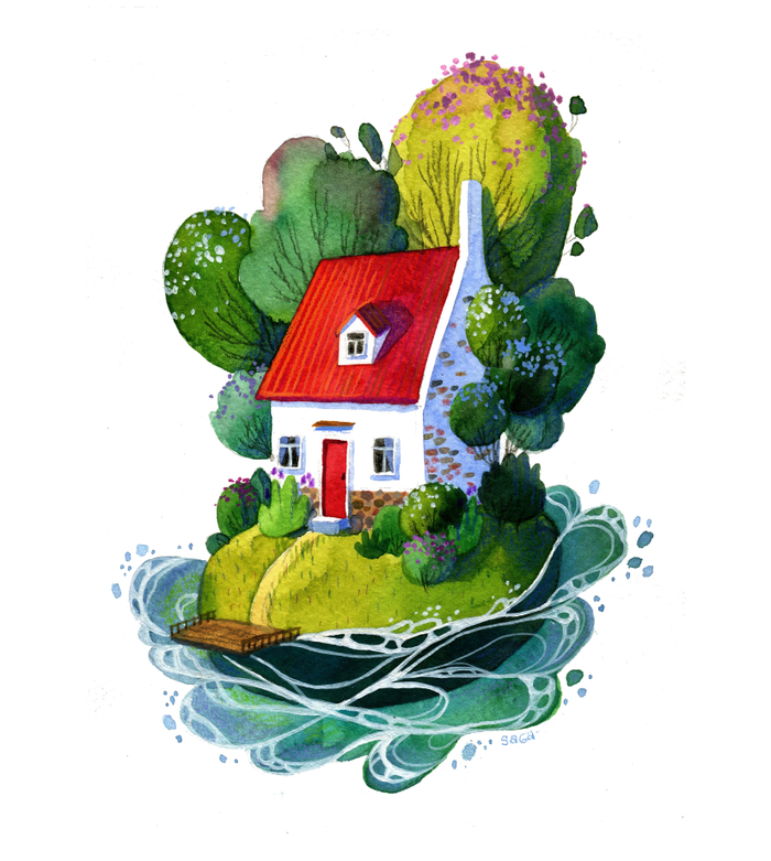 Иллюстрация из серии "Острова в океане"