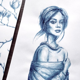 Портрет тушью