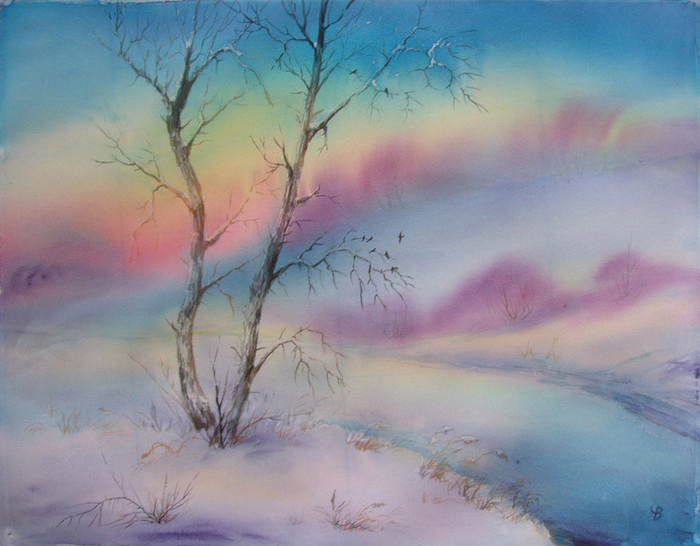 Морозное утро (батик)