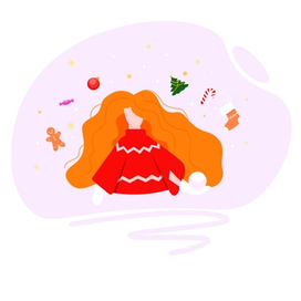 Девочка в красном свитере