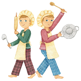 Братья-близнецы, готовые к кулинарной битве