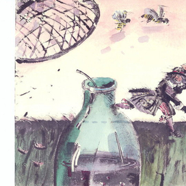 Путешествие Нильса.....Монотипия.