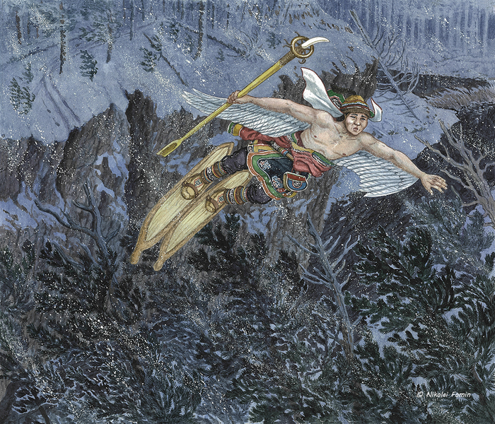 Парит над лесом Узала, раскинув светлыя крыла....