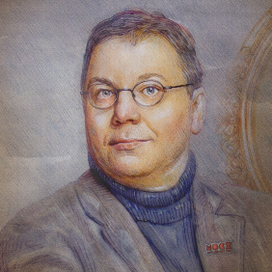 Автопортрет со значком МОСХа.