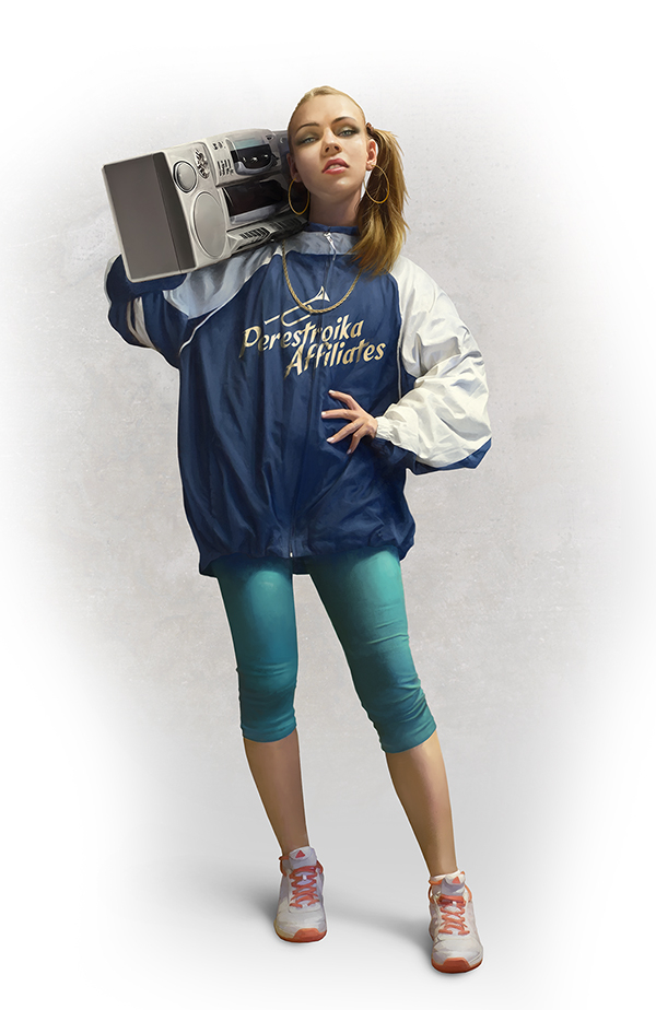 девочка с бумбоксом