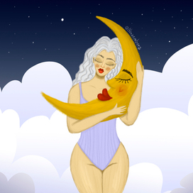 Луна и девушка